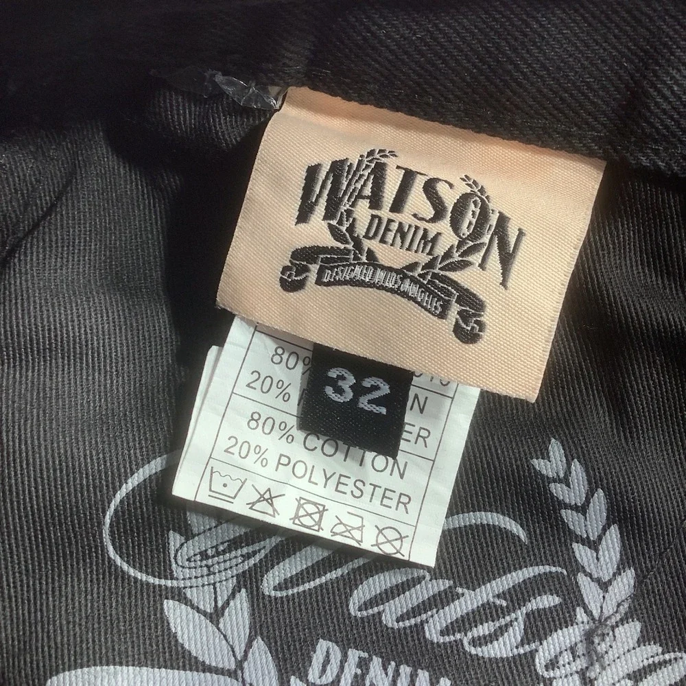 Watson Denim Black Jeans Mens‎ Size 32 (Actual 30 x 31) Rasta Patches NWT